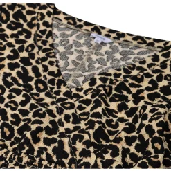 Prénatal zwangerschapsjumpsuit korte mouwen panterprint bruin