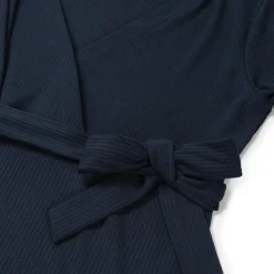 Prénatal zwangerschapsjurk korte mouwen effen blauw