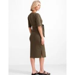 Prénatal zwangerschapsjurk korte mouwen effen groen