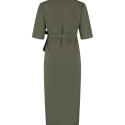 Prénatal zwangerschapsjurk korte mouwen effen groen