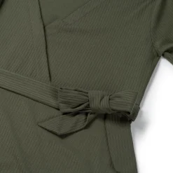 Prénatal zwangerschapsjurk korte mouwen effen groen