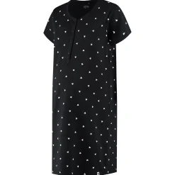 Prénatal zwangerschapsnachtjapon korte mouwen hartjes zwart