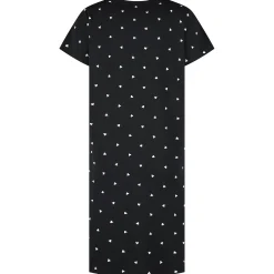 Prénatal zwangerschapsnachtjapon korte mouwen hartjes zwart