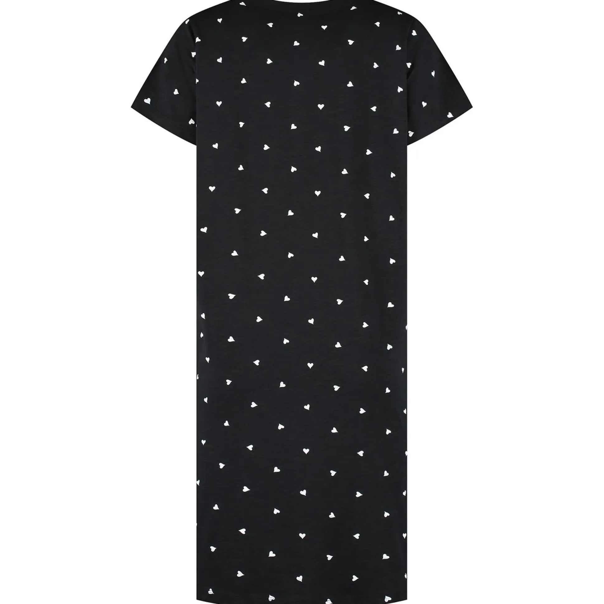 Prénatal zwangerschapsnachtjapon korte mouwen hartjes zwart