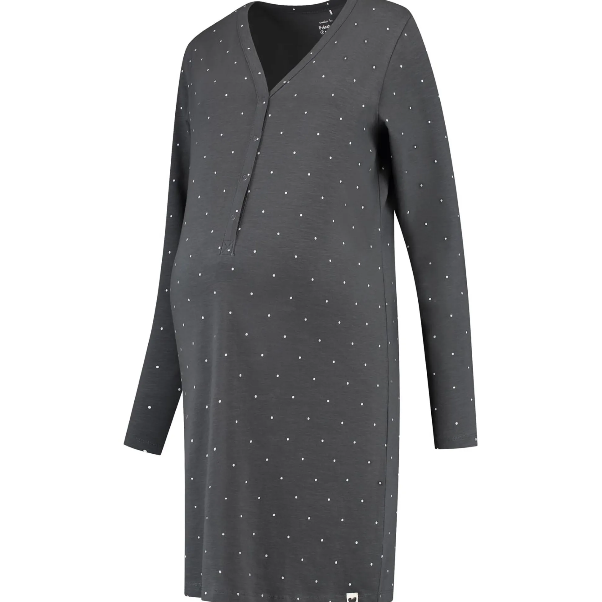 Prénatal zwangerschapspyjama lange mouwen all over print grijs