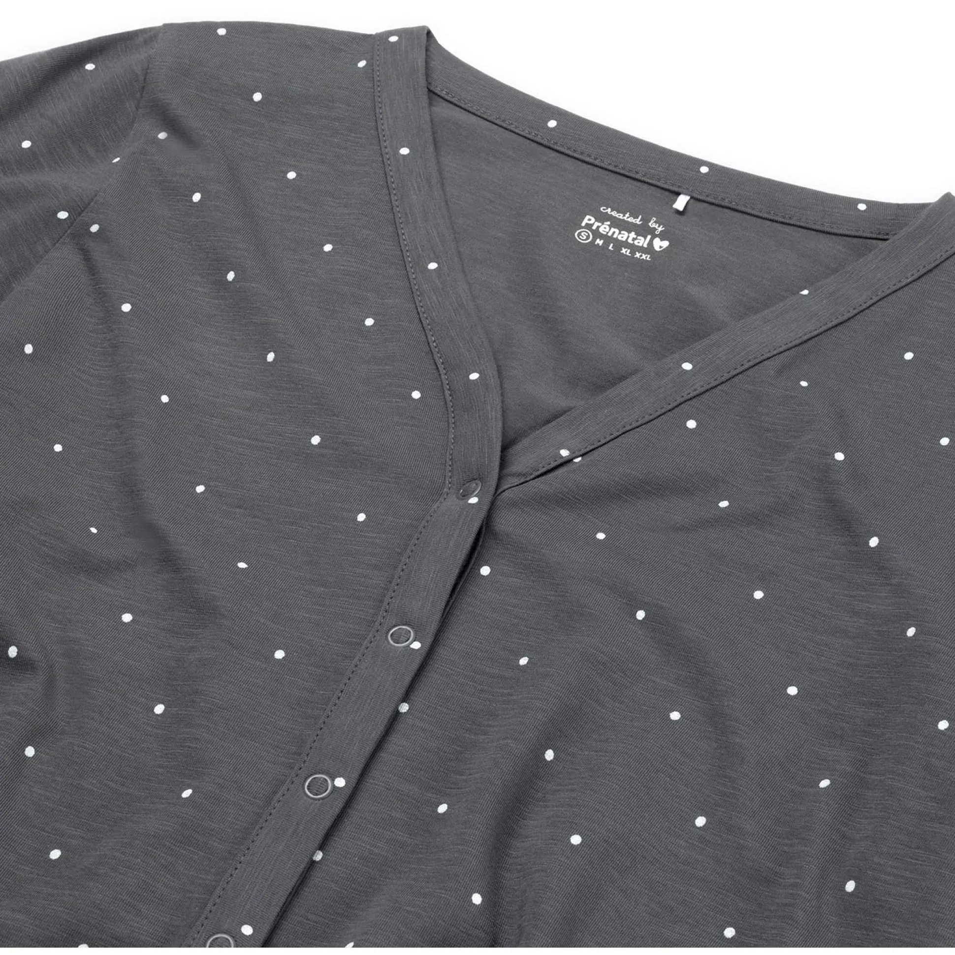 Prénatal zwangerschapspyjama lange mouwen all over print grijs