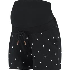 Prénatal zwangerschapspyjama short kort hartjes zwart