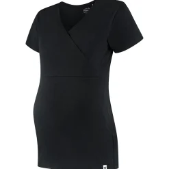 Prénatal zwangerschapspyjama T-shirt korte mouwen effen zwart