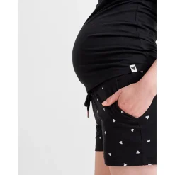 Prénatal zwangerschapspyjama T-shirt korte mouwen effen zwart