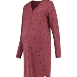 Prénatal zwangerschapspyjama lange mouwen all over print rood