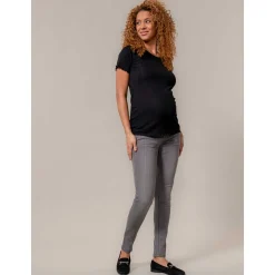 Prénatal zwangerschapsshirt korte mouwen effen zwart