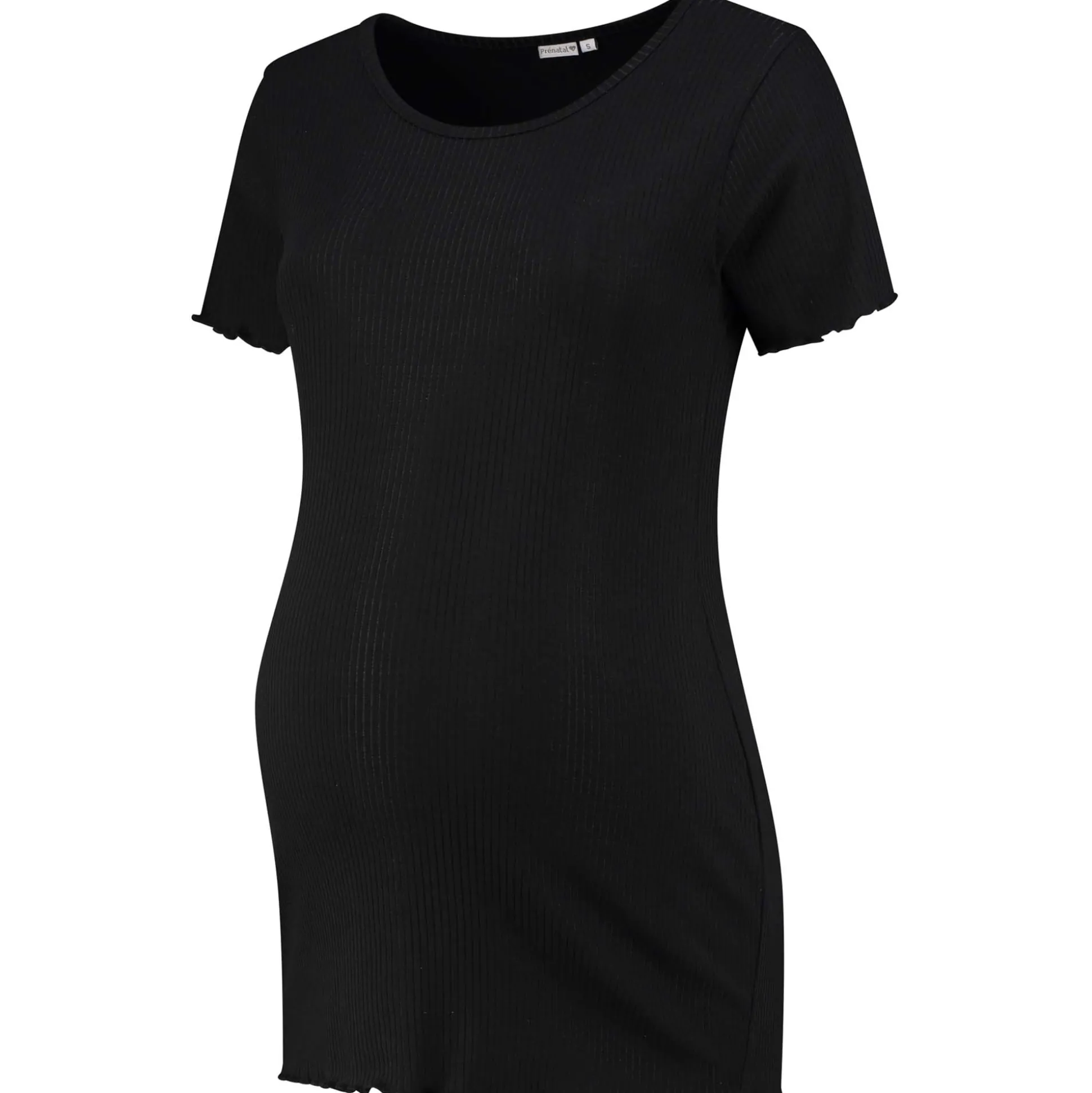 Prénatal zwangerschapsshirt korte mouwen effen zwart