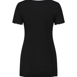 Prénatal zwangerschapsshirt korte mouwen effen zwart