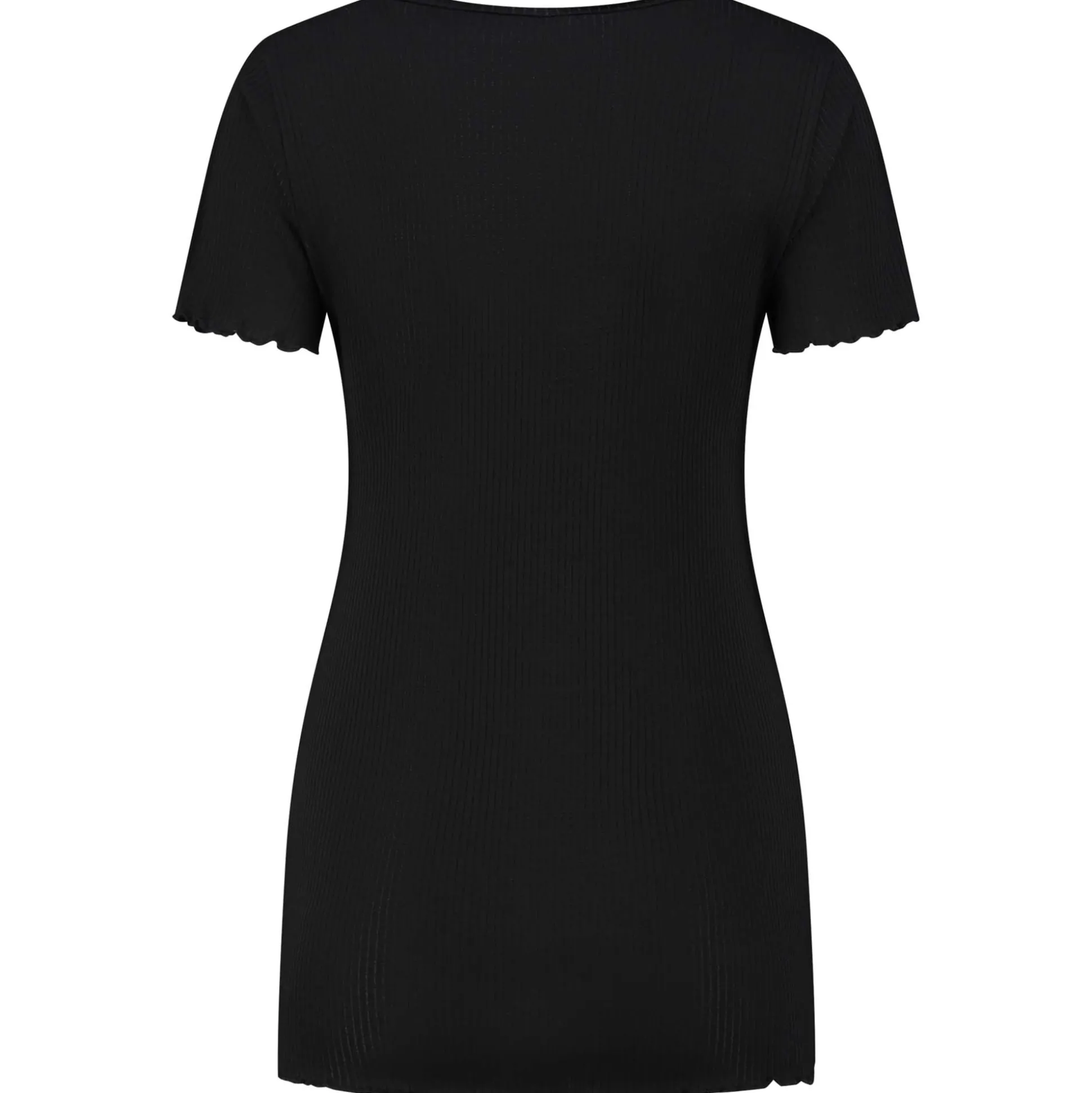 Prénatal zwangerschapsshirt korte mouwen effen zwart