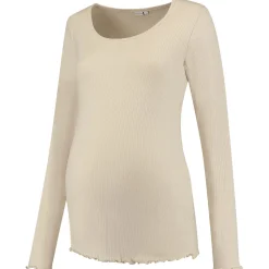 Prénatal zwangerschapsshirt lange mouwen effen beige