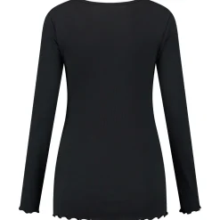 Prénatal zwangerschapsshirt lange mouwen effen zwart