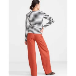 Prénatal zwangerschapsshirt lange mouwen strepen zwart