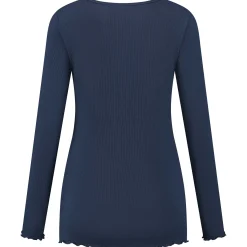 Prénatal zwangerschapsshirt lange mouwen effen blauw