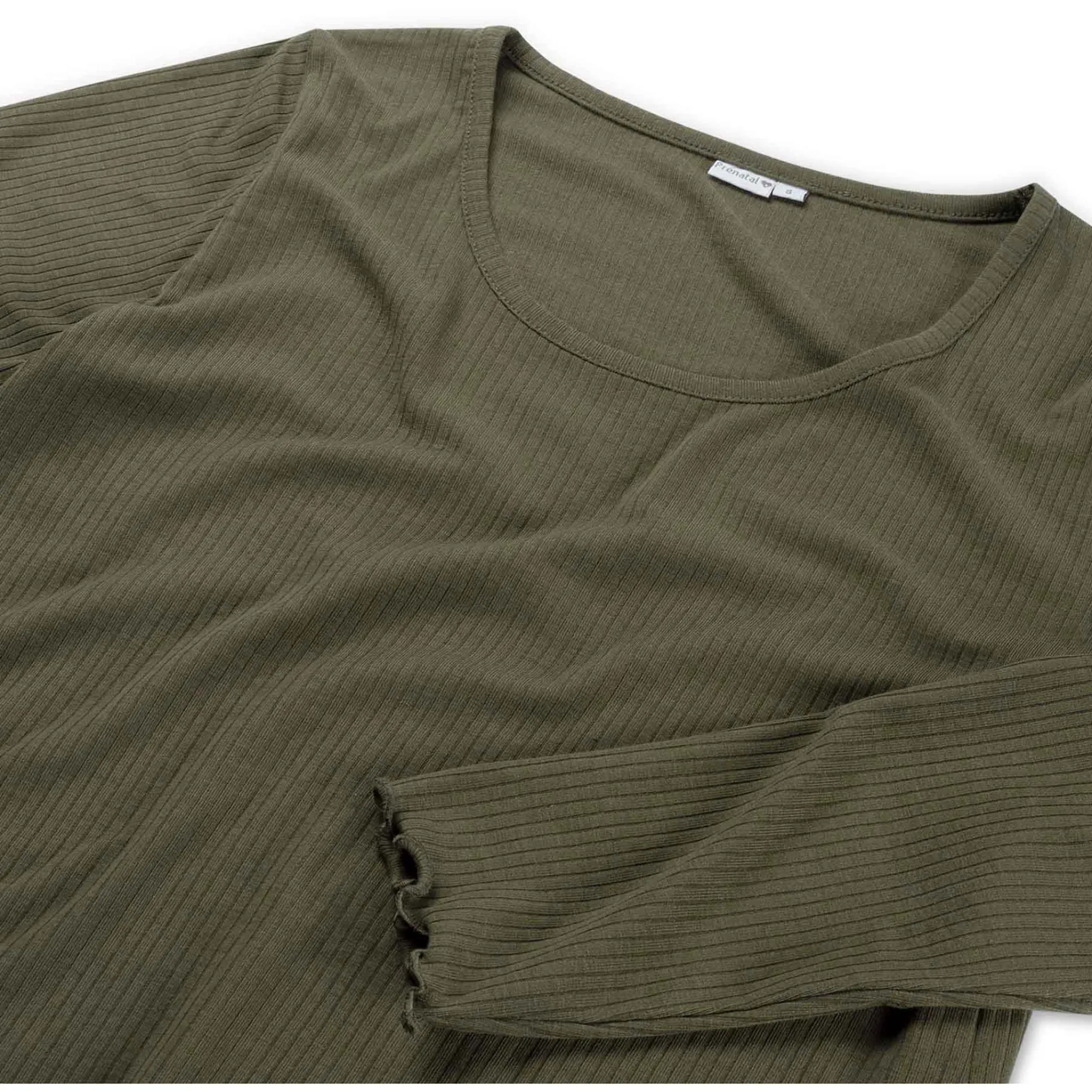 Prénatal zwangerschapsshirt lange mouwen effen groen