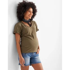 Prénatal zwangerschapsshort kort  blauw