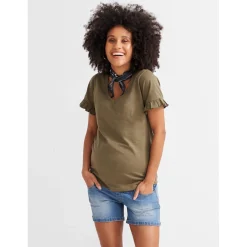 Prénatal zwangerschapsshort kort  blauw