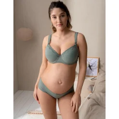 Prénatal zwangerschapsslip effen groen