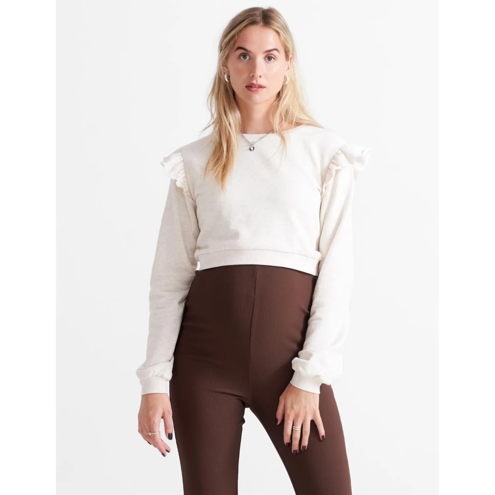 Prénatal zwangerschapssweater lange mouwen effen beige