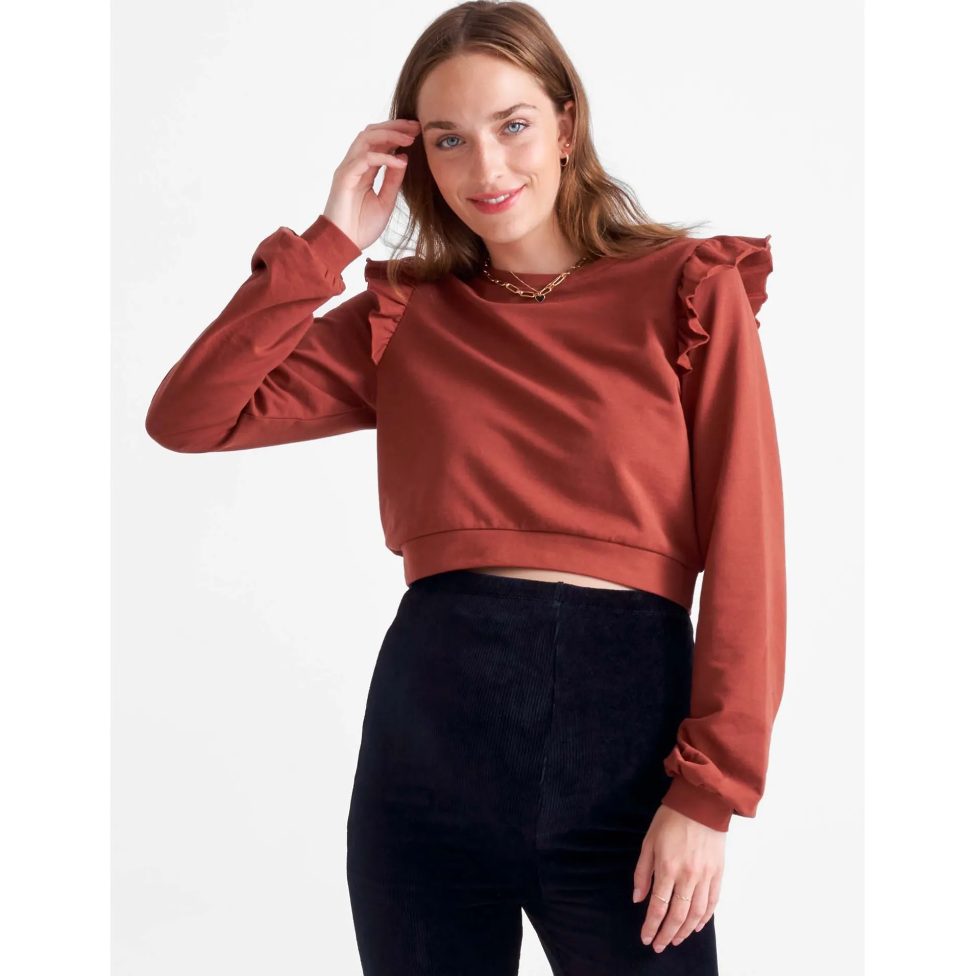 Prénatal zwangerschapssweater lange mouwen effen rood