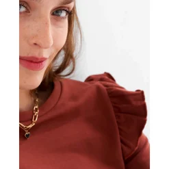 Prénatal zwangerschapssweater lange mouwen effen rood