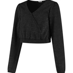 Prénatal zwangerschapstop lange mouwen effen zwart