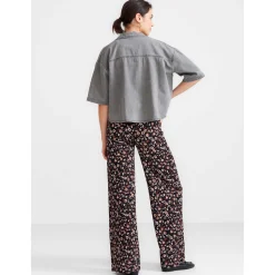 Prénatal zwangerschapstop driekwart mouwen effen grijs