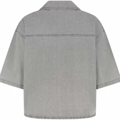 Prénatal zwangerschapstop driekwart mouwen effen grijs