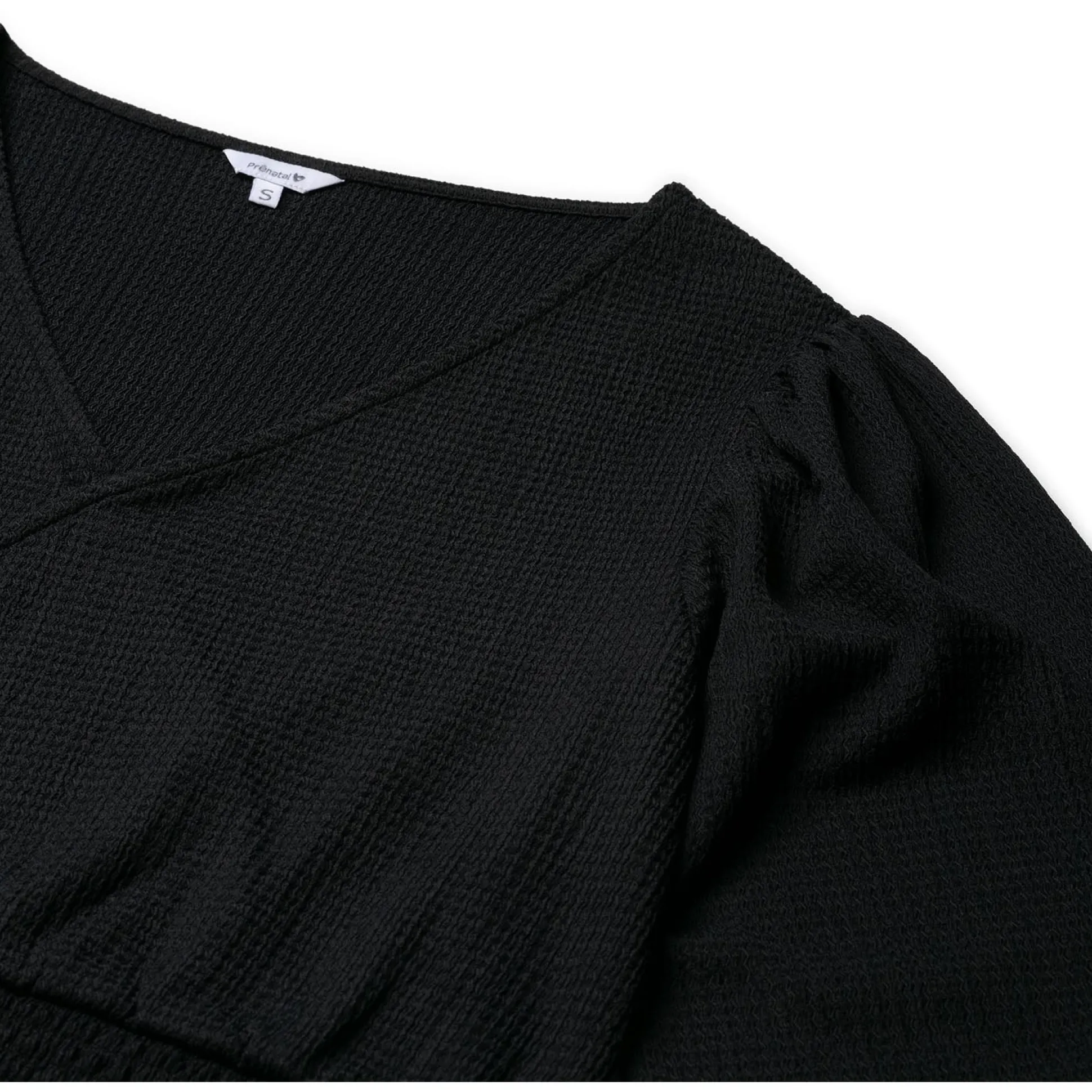 Prénatal zwangerschapstop lange mouwen effen zwart