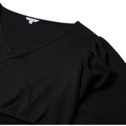 Prénatal zwangerschapstop lange mouwen effen zwart