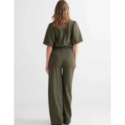 Prénatal zwangerschapstop korte mouwen effen groen