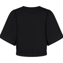 Prénatal zwangerschapstop korte mouwen effen zwart