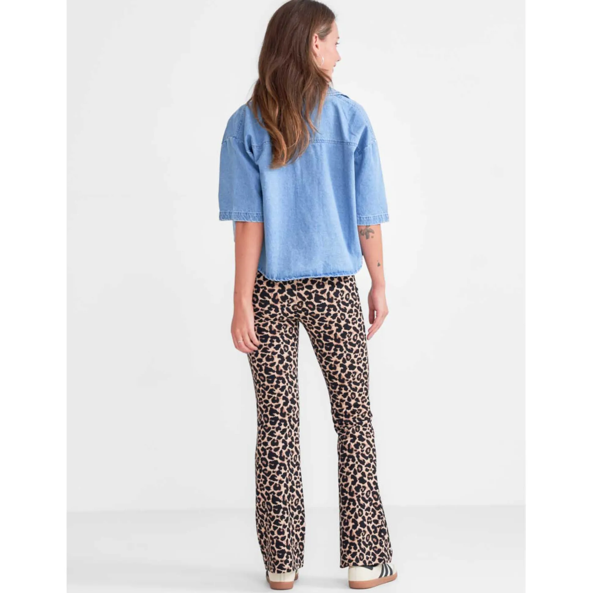 Prénatal zwangerschapstop driekwart mouwen effen blauw