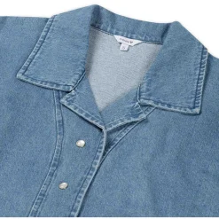 Prénatal zwangerschapstop driekwart mouwen effen blauw