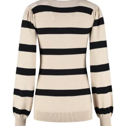 Prénatal zwangerschapstrui lange mouwen strepen beige