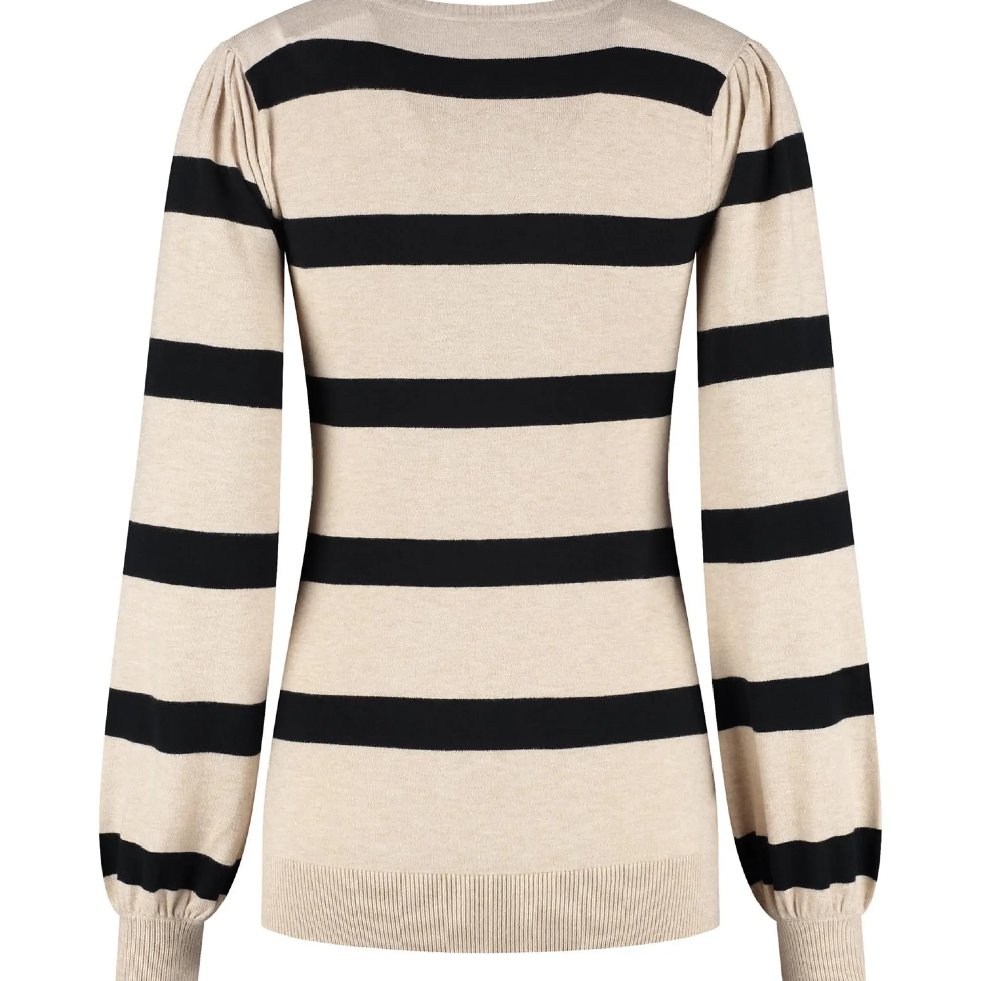 Prénatal zwangerschapstrui lange mouwen strepen beige