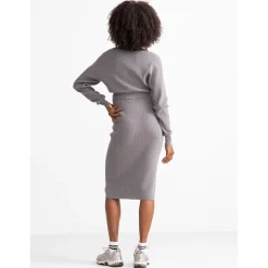 Prénatal zwangerschapstrui lange mouwen effen grijs