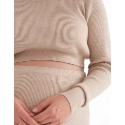 Prénatal zwangerschapstrui lange mouwen effen beige