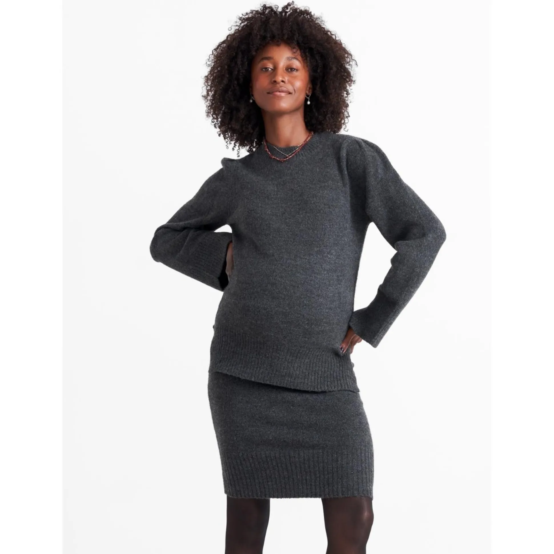 Prénatal zwangerschapstrui & rok grijs