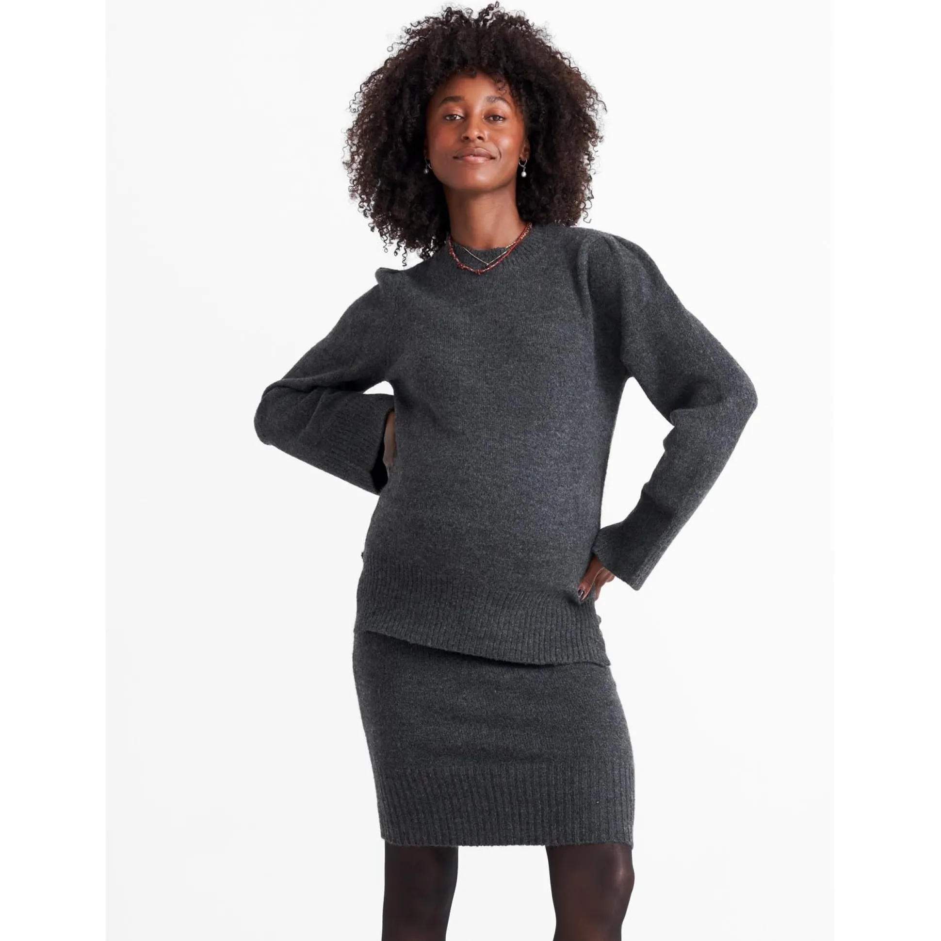 Prénatal zwangerschapstrui & rok grijs