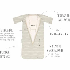 Puckababy newborn slaapzak Green Stripes