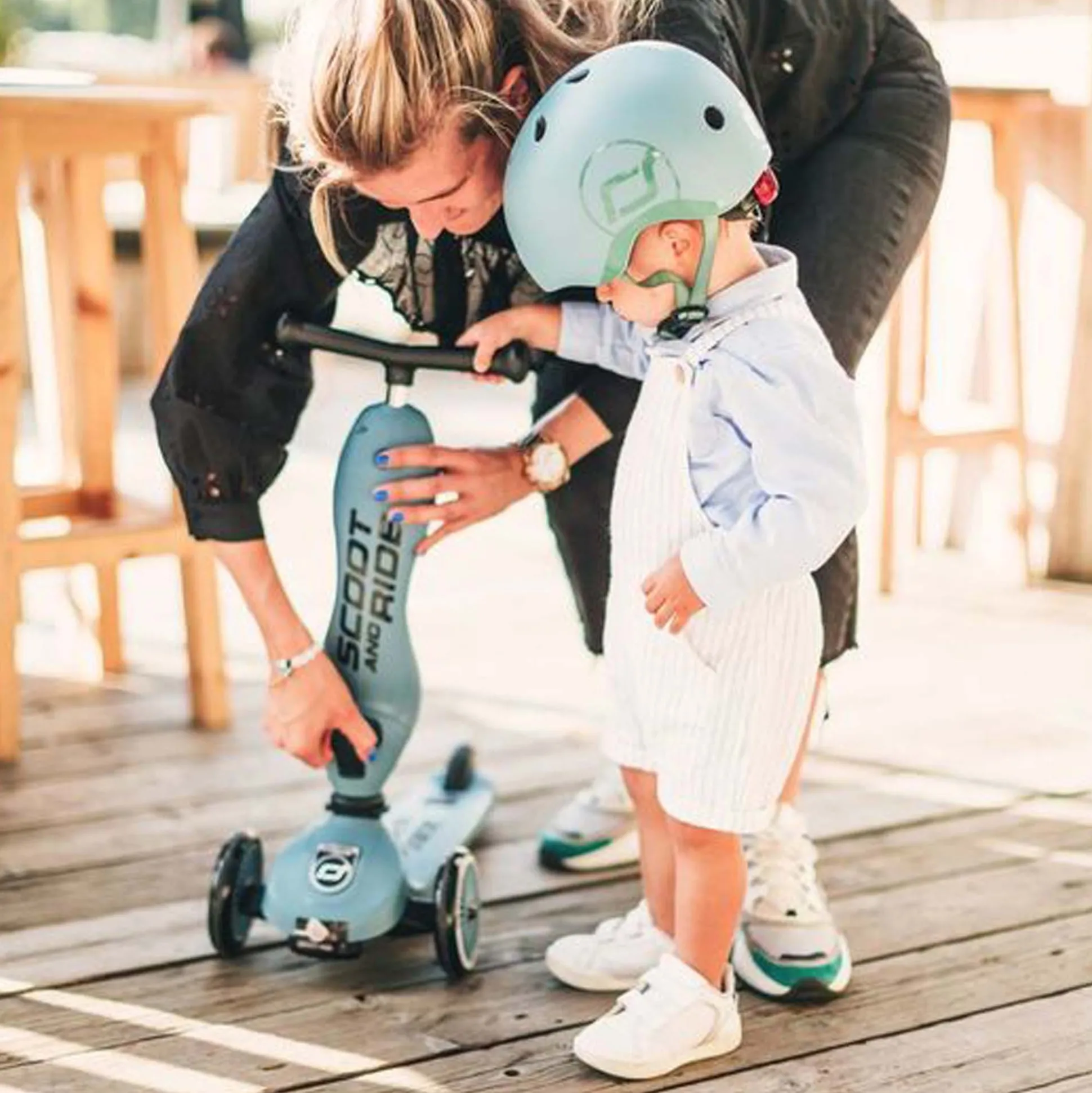 Scoot and Ride Highwaykick 1 loopfiets en step Steel Blue