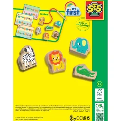 SES My First - Houten dieren kralen rijgen Multi
