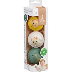 Sophie de giraf set van 3 muzikale speelballen Multi