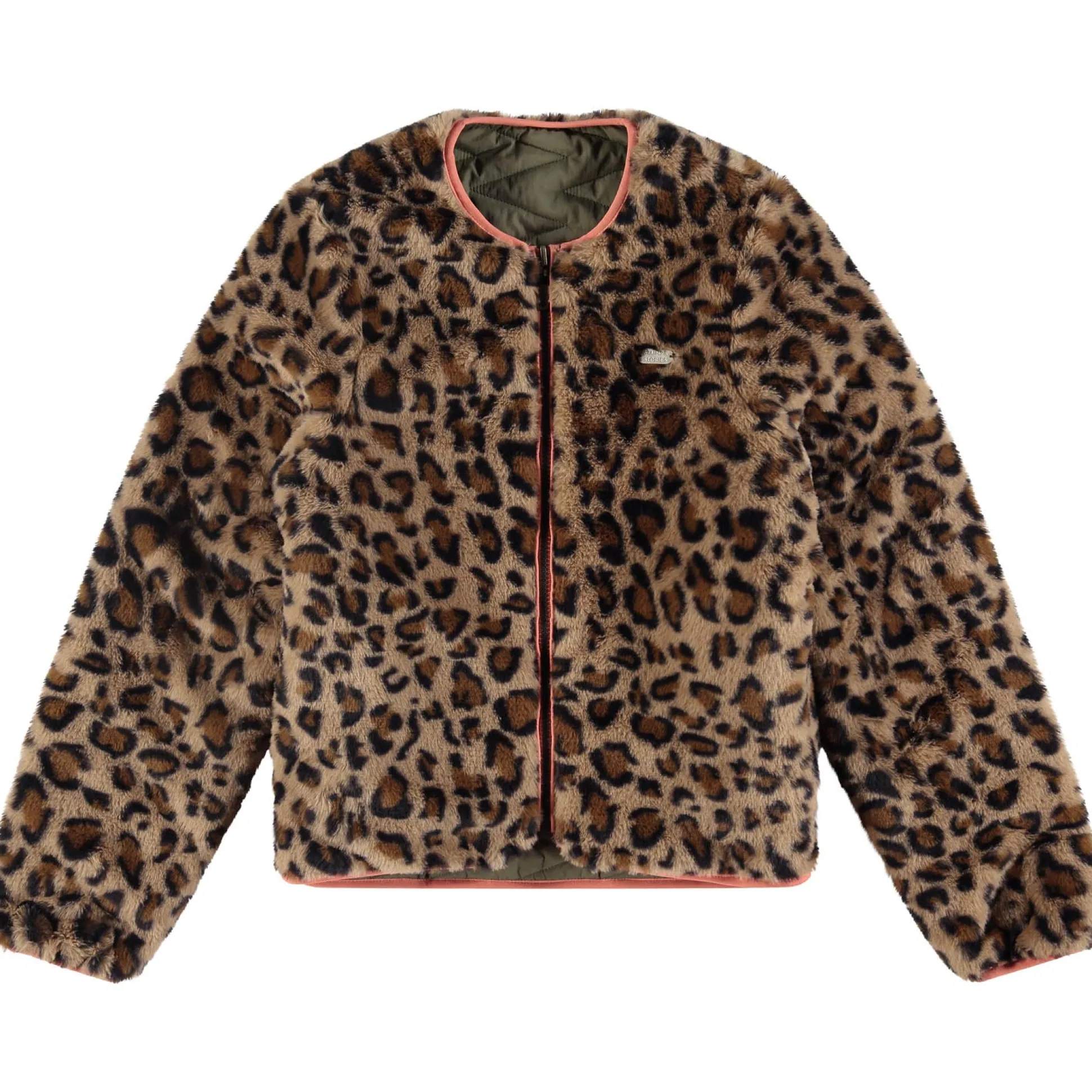 Stains & Stories jas lange mouwen panterprint bruin