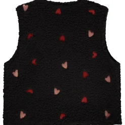 Stains & Stories peuter gilet mouwloos hartjes zwart